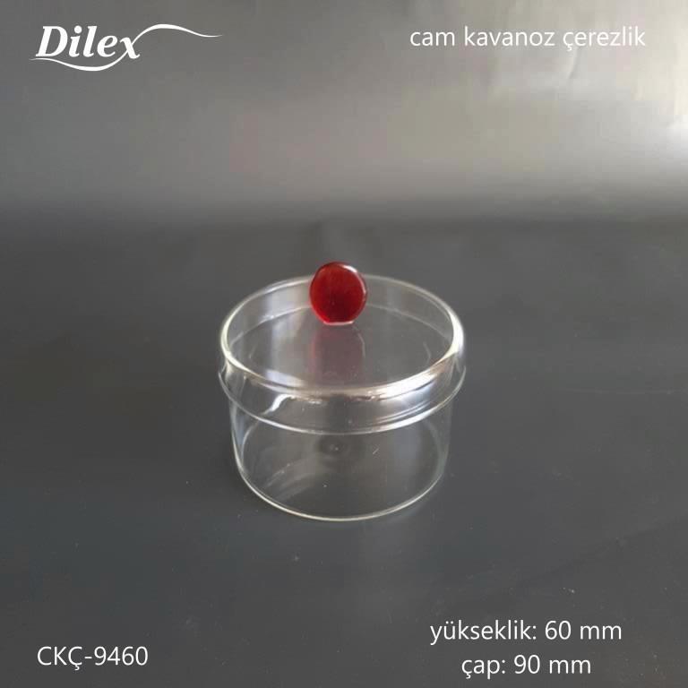 Dilex Kırmızı Kulplu 60mm Cam Çerezlik