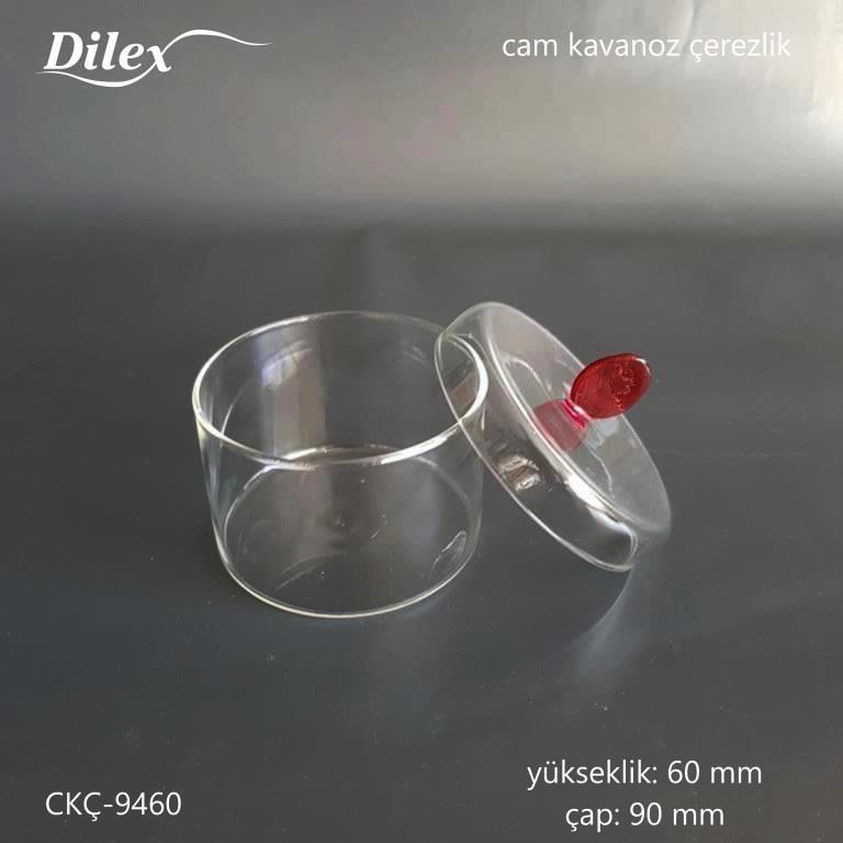 Dilex Kırmızı Kulplu 60mm Cam Çerezlik